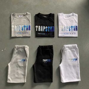 Ensemble t-shirt Trapstar pour hommes, survêtement brodé avec lettres, short en peluche à manches courtes, 23ess