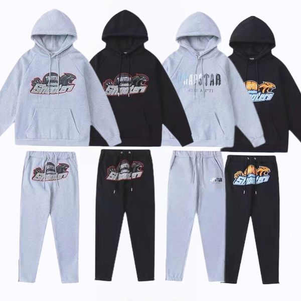 Mens trapstar chándales diseñador mujer sudadera con capucha streetwear suéter pantalones conjunto sudaderas traje deportivo bordado felpa decoración de letras sudaderas con capucha gruesas pantalón de hombre