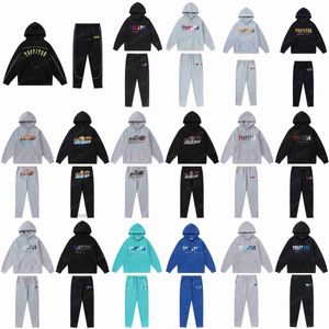 Hommes Trapstar Survêtements Pull Pantalon Ensemble Designer Streetwear Sweatshirts Costume De Sport Broderie En Peluche Lettre Décoration Épais Sweats À Capuche Hommes Pantalon