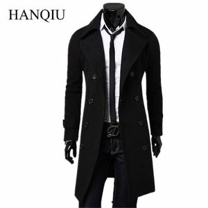 Mens Trench Coat 2019 Nouveau Designer De Mode Hommes Long Manteau Automne Hiver À Double Boutonnage Coupe-Vent Slim Trench Coat Hommes Plus La Taille T190829