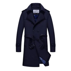 Heren Trench Coats Coat Men Classic Double Breasted Mens Long Clothing Jackets Britse stijl Overjas M-4XL Grootte