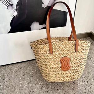 Heren Triomphe Basket Gym Schoudertassen Dames Purse Weekender Strand Handtas Raffia Designer Crossbody Shop Tassen Luxe Tote Straw Weave Clutch Messenger emmertas