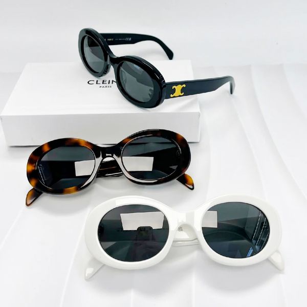 Triomphes Lunettes de soleil Polarize Fashion Mens and Womens Designer Sungass Sunglasses Oval Metal Sund Sun Sun