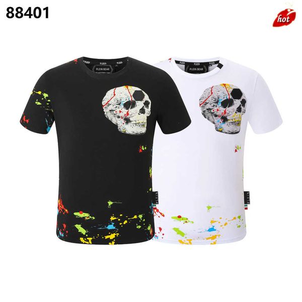 Tshirt concepteur pp pp crâne diamant tshirts et s ours rond plein chemise t-shirt philipps vêtements pp ss pp avec cristaux cou t-hop tshirt ts girts thes tns 08dn