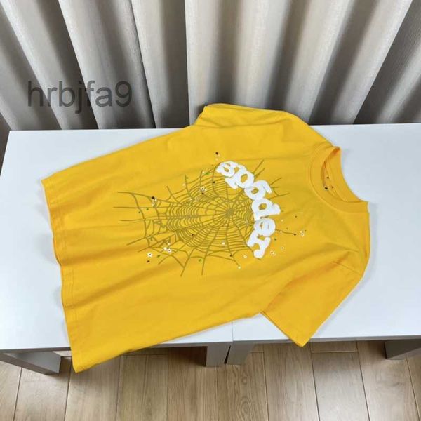 T-shirt pour hommes Sp5dershirt Chemise de créateur Jaune Graphique Tee Homme Sweat à capuche 555 Impression Femmes Haute Qualité Manches courtes Free People Vêtements Ras du couEIH0EIH0 EIH0