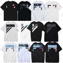 Camiseta para hombre Offes de verano Camisetas gráficas blancas Ropa de hombre EE. UU. Patrón de High Street Estampado Moda Clásico Cuello redondo Manga corta Camiseta de diseñador para hombre