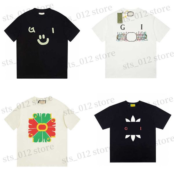 T-shirts pour hommes 2023 Nouvellement répertorié Summer Italie Marques Coton Lettre Impression T-shirts Mode Hommes Manches courtes Deux G Graphique Personnaliser Femmes Marques Vêtements Casual Cott