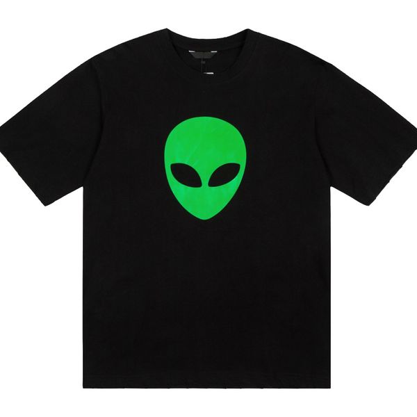 T-shirts pour hommes 22ss New Limited Alien Fluorescent Print Tee Summer High End Street Designer T-shirts Respirant Populaire Casual Hommes Femmes Jeunes Manches Courtes Oversize T