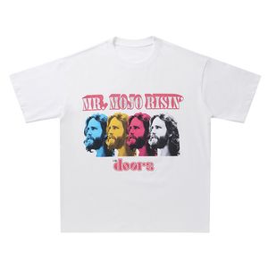 T-shirts pour hommes 23SS HEAVYMETAL86 DOORS groupe de Rock pour jeunes, blanc pur délavé, imprimé Boutique, t-shirt à manches courtes, grande affaire 230504