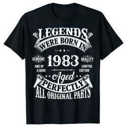 T-shirts pour hommes 40e légendes vintage nées en 1983 40 ans t-shirts graphiques coton streetwear à manches courtes cadeaux d'anniversaire t-shirt d'été 230403