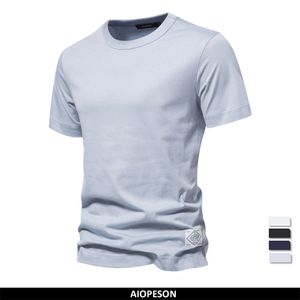 Heren T-shirts AIOPESON Merk Kwaliteit Effen Kleur T-shirt Casual Shortsleeved T-shirts voor Mannen Zomer Mode Designer Tops Tee Man 230629