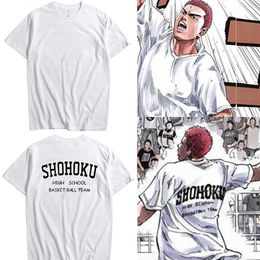 Mens TShirts Anime Slam Dunk T Shirt MenWomen Harajuku Graphic Hanamichi Tshirt Unisexe Manga Cartoon Esthétique Lettre Imprimer Coton Tee Shirt 230713
