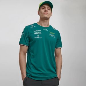 Heren T -shirts Aston Martin Officiële racebestuurders Fernando Alonso 14 en rijd 18 Snel uit Spanje 230323