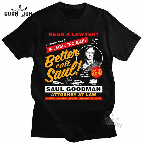 Camisetas para hombre Better Call Saul Vintage camiseta de gran tamaño camisetas 100% algodón Unisex Heisenberg Breaking Bad Tees Harajuku Tops 230327