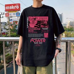 T-shirts pour hommes Chainsaw Man Power T-shirt Esthétique Couple T-shirts graphiques Tops Femmes Surdimensionné T-shirt à manches courtes Harajuku Kawaii 230404