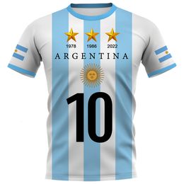 Heren t -shirts cloocl diy nummer argentinië vlag t -shirt mode 3d geprinte korte mouw uitgelichte t -shirts casual Activewear Summer Tops 230329