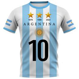 T-shirts pour hommes CLOOCL DIY Numéro Argentine Drapeau T-shirt Mode 3D Imprimé À Manches Courtes En Vedette T-shirts Casual Activewear Tops D'été 230413