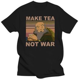 Heren t -shirts kleding nieuwheid Iroh maak thee niet oorlog avatar t -shirt mannen korte mouw anime tee aang t -shirt katoen tsh 230403