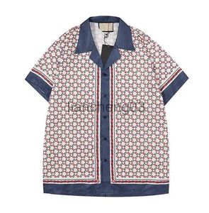 Camisetas para hombre diseñador Moda camiseta Hawaii Carta floral Estampado de playa Camisas para hombre Diseñador Seda Camisa de bolos Casual Hombres Verano Manga corta Suelta Asia S J230603