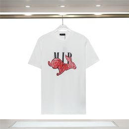 T-shirts pour hommes Designers T-shirts Mode Lapin Impression Coton Ras Du Cou Tops Casual Hommes Femmes Styliste T-shirts Designer Graffiti Hip Hop Streetwear T-shirts Taille S-3XL