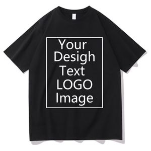 Heren T -shirts EU -maat Aangepaste T -shirt Vrouwers maken uw ontwerptekst T -shirt unisex katoen T -stukken hoogwaardige geschenken top drop 230406