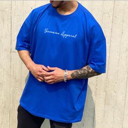 Hommes T-shirts Gymnases Fitness T-shirt Streetwear Harajuku Floral T-shirt Oversize D'été À Manches Courtes t-shirt Lâche Coton Casual hommes Tops 230407