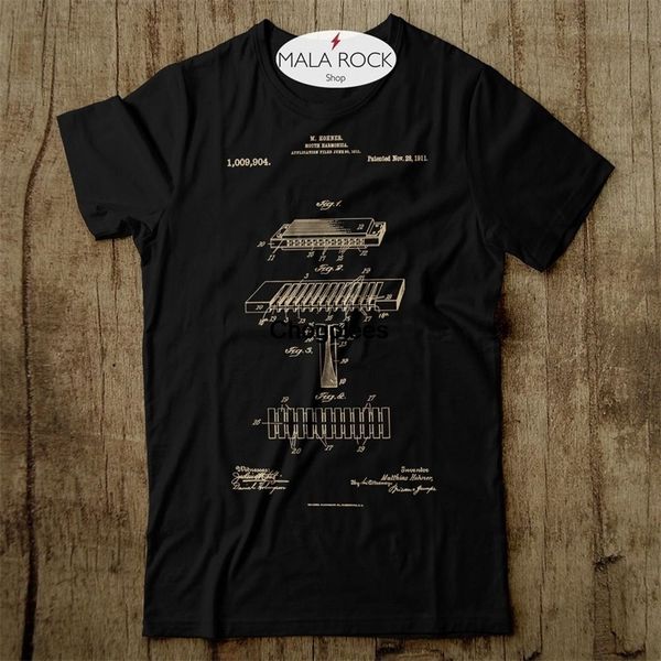 Mens TShirts Harmonica Shirt Hommes Brevet T Shirt Harmonica T Shirt Harmonica Tshirt Harmonica tee Patent Shirt Harmonicist Music Lovers 230329