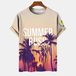 Herren-T-Shirts, Hawaii-Hemd für Männer, 3D-Kokosnussbaum-Herrenhemd, Strand, übergroß, lustig, Herrenbekleidung, Mode, Sommer, Kurzarm-T-Shirt 230329