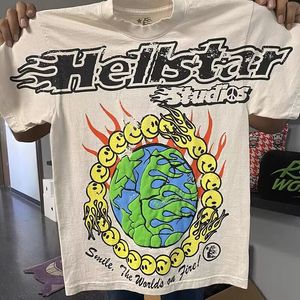 T-shirts pour hommes Hellstar t-shirt coton imprimé col rond 1 et haut de sport à manches courtes pour femmes 230503