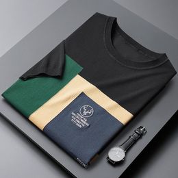 T-shirts pour hommes Tête de cerf de haute qualité T-shirt tricoté brodé pour hommes Mode d'été Coréen Casual Luxe Col rond Manches courtes 230629