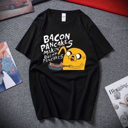 Heren T -shirts Kawaii Kleding Anime T -shirt voor mannen Jake en Finn Bacon Pancake Girl Boy Casual Tops Ropa Hombre Camisetas 230404