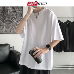 Herren T-Shirts LAPPSTER Übergroße Y2k-Grafik-T-Shirts Bunte 100 % Baumwolle Sommer Weiße klassische T-Shirts Kurzarm O-Ausschnitt T-Shirts Tops 230330