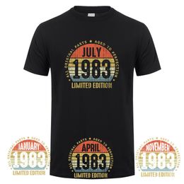 Heren t -shirts gemaakt in januari 1983 t -shirt korte mouw geboren in september oktober november elke maand 1983 Tops verjaardagscadeau DY071 230407