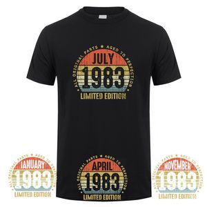 T-shirts pour hommes fabriqués en janvier 1983 T-shirt à manches courtes né en septembre octobre novembre chaque mois de 1983 Tops cadeau d'anniversaire DY071 230407
