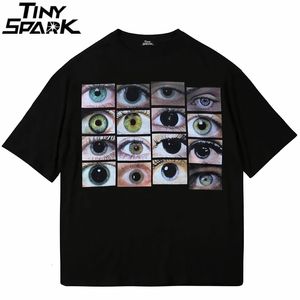 Tshirts masculins Hip Hop Streetwear T-shirt Eyes World Graphic Harajuku Tshirt Coton Tshirt décontracté