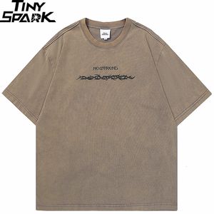 Hommes T-shirts Hommes Streetwear Lavé T-shirt Rétro Vintage Esthétique Graphique T-shirt Harajuku Hip Hop Lâche T-shirt Coton Tops Tee Hipster 230619