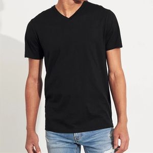 Herren T-Shirts Herren Kleines Pferd Reine Farbe Beiläufiges Loses T-Shirt Kurzärmliges Baumwoll-Kurzarm-T-Shirt Lässiges Homme-T-Shirt mit V-Ausschnitt 230420