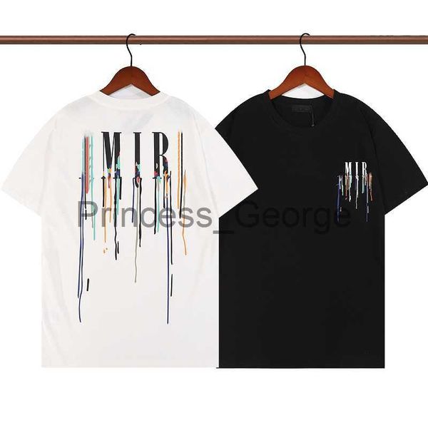 Camisetas para hombre Camisetas de diseñador para mujer para hombre Moda Splash Tinta Graffiti Impreso Camiseta Hombre Algodón Camisetas casuales Manga corta Oversize Hip Hop Streetwear Camisetas Euro Si