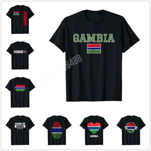 Heren T -shirts Meer design Gambia Gambiaanse vlag Souvenir Gift T -shirt For Men Dames T -shirt Tops Katoen T -stukken 230406