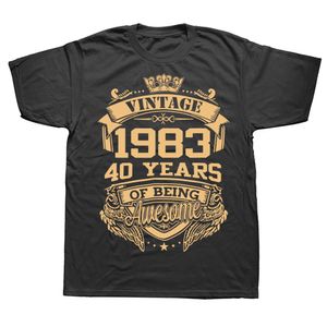 Mens TShirts Nouveauté 1983 40 ans d'être génial 40e T-shirts Graphic Cotton Streetwear Short Sleeve Birthday Gifts Summer Style Tshirt 230330