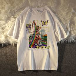 Hommes T-shirts Surdimensionné T-shirt Japon Anime Bizarre Aventure Jolyne Cujoh Imprimer Femmes À Manches Courtes Casual Lâche s Femme 230317