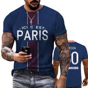 Mens TShirts Paris Fan mode chemise imprimée en 3D Hommes femmes sport décontracté T plus taille football Tops 230404