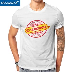 Heren T-shirts Varken Cochonou Mannen T-shirt Vintage Tee Korte Mouw Ronde Hals 100% Katoen Idee Tops 230707