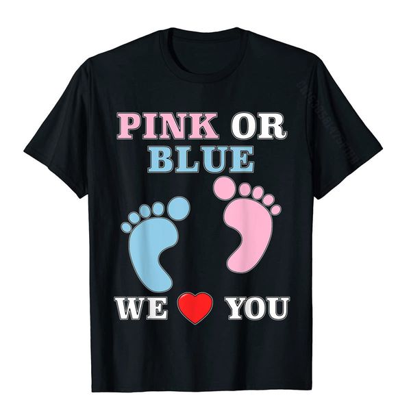 Mens TShirts Rose Ou Bleu Nous Vous Aimons Coeur Baby Shower Sexe Révéler TShirt Tops T-shirts Mode D'été Coton Jeunes T-shirts 230407