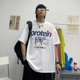 Mens Tshirts Privathinker Protéine dessin animé graphique Kawaii Men Tshirt Summer Short Mancheve Oversize Man T-shirt Japonais HARAJUKU Vêtements 230620