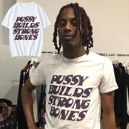 T-shirts pour hommes Pussy Builds Strong Bones Rappeur Playboi Carti T-shirt Vintage HipHop T-shirts en coton à manches courtes pour hommes T-shirts décontractés 230317