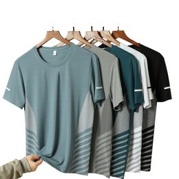 Camisetas para hombre Camiseta deportiva de secado rápido Manga corta Seda de hielo Verano Casual Imprimir Top Tees GYM transpirable Ropa de hombre Suelta Cómoda 230710