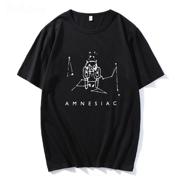 T-shirts pour hommes Radiohead Amnesiac T-shirt Cute Cry Pattern Tshirt Band Rock Funny Music Tops 100 Coton Imprimé Lâche Album Tees Femme Hommes 230426