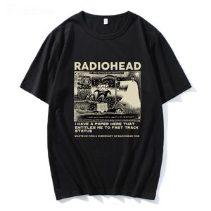 Heren T-shirts Radiohead T-shirt Mannen Vintage Klassieke Tees Noord-Amerika Tour Rock Boy Camisetas Hombre Hip Hop Unisex 100% Katoen Oversized Tops 230710