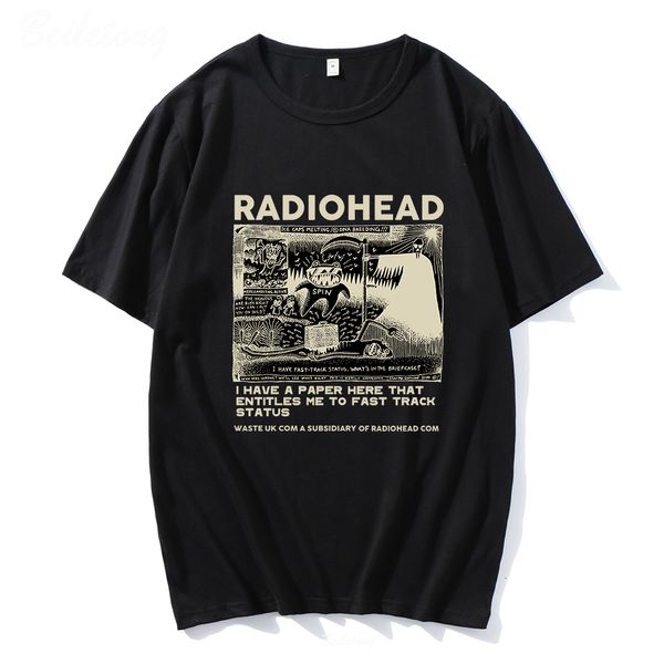 Camisetas para hombre Radiohead Camiseta Hombre Vintage Camisetas clásicas Norteamérica Tour Rock Boy Camisetas Hombre Hip Hop Unisex 100% Algodón Tops de gran tamaño 230717